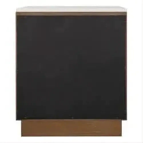 Hampshire 2-Drawer Bedside Table in Walnut with White Marble Top - Chocolate Wood