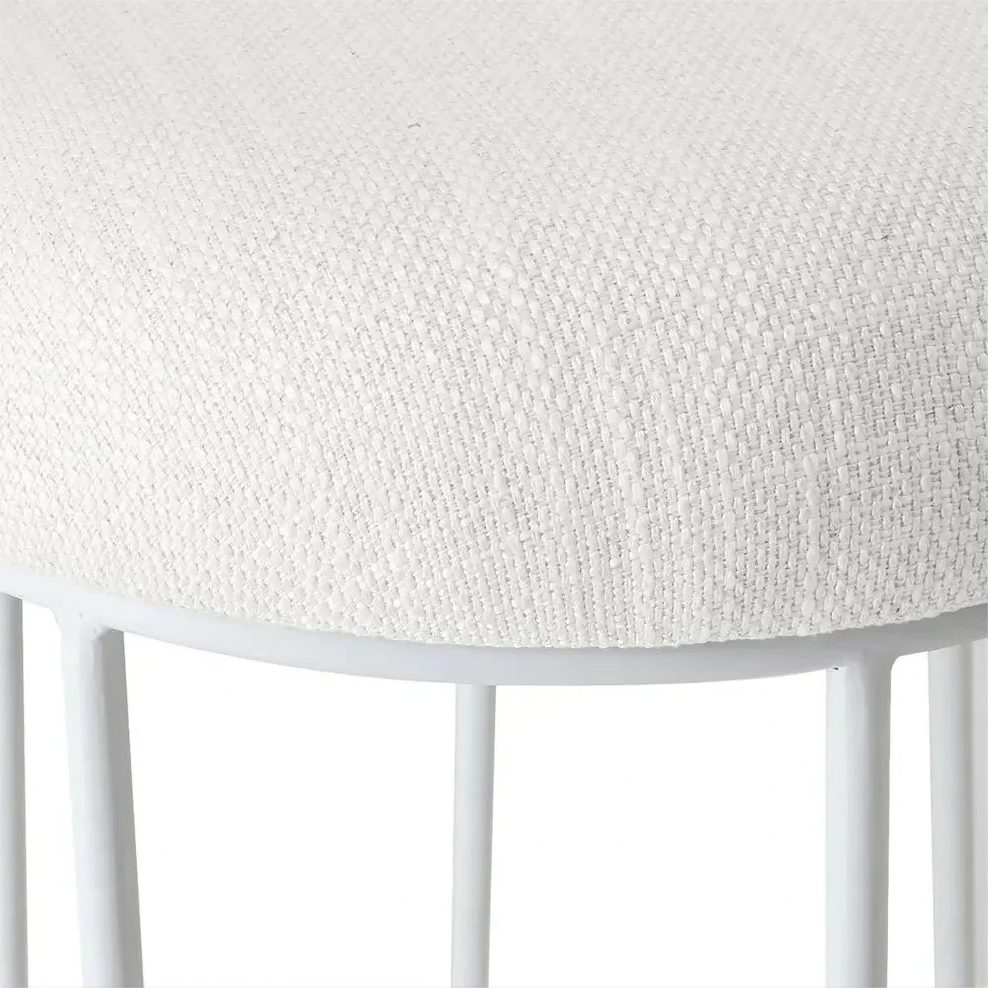 Jace White Steel Bar Stool with White Linen - Chocolate Wood