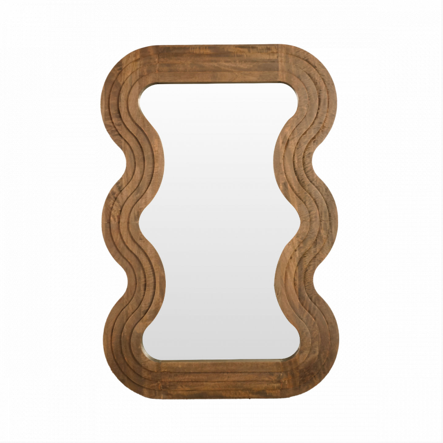 Shimmy Oval Mirror with Rustic Mindi Wood Frame - Chocolate Wood
