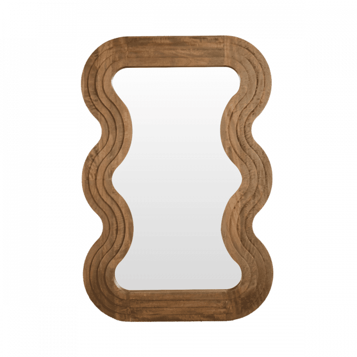 Shimmy Oval Mirror with Rustic Mindi Wood Frame - Chocolate Wood
