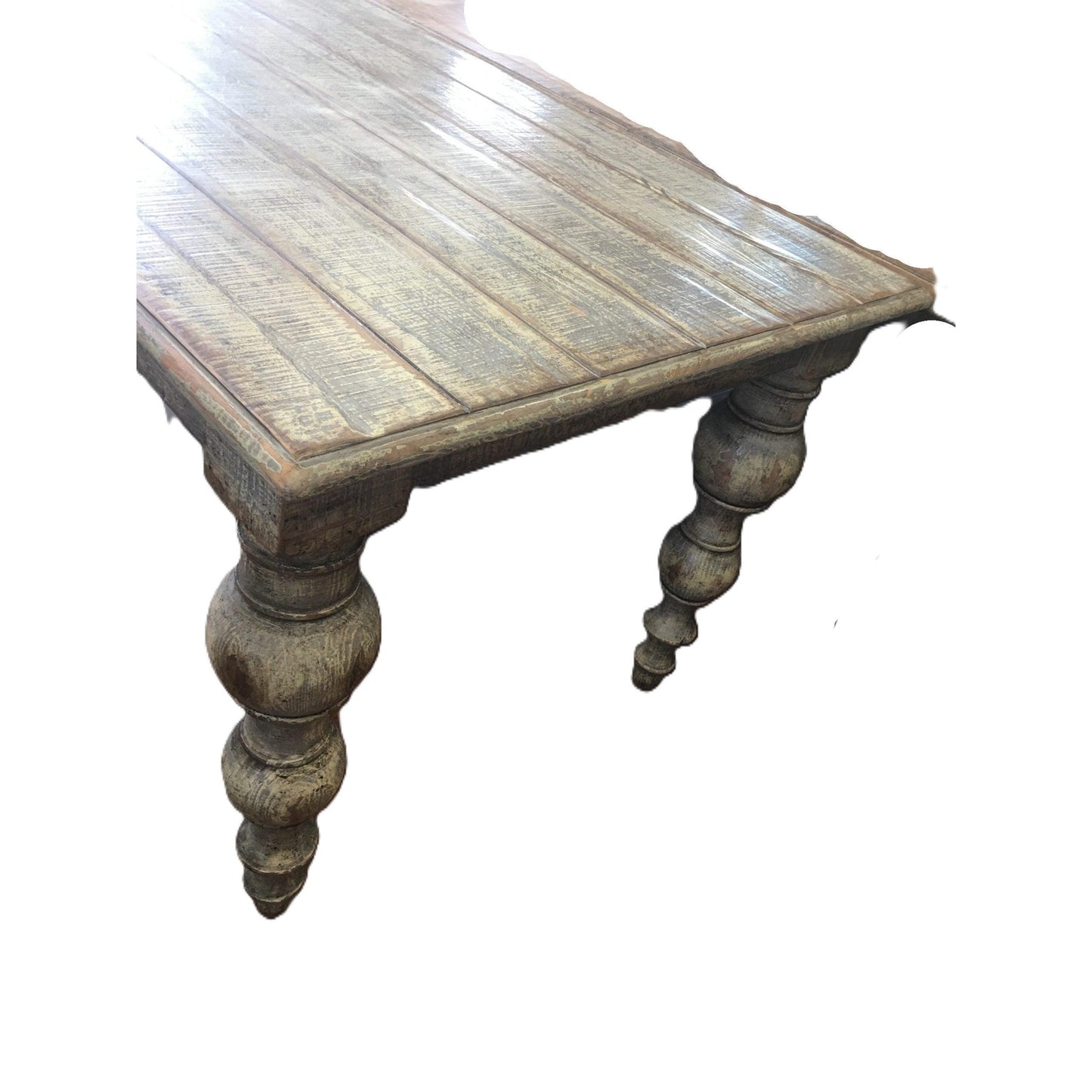 HAMPSHIRE RECYCLED OREGON TIMBER DINING TABLE RUSTIC GREY 212CM - MyChocolateWood