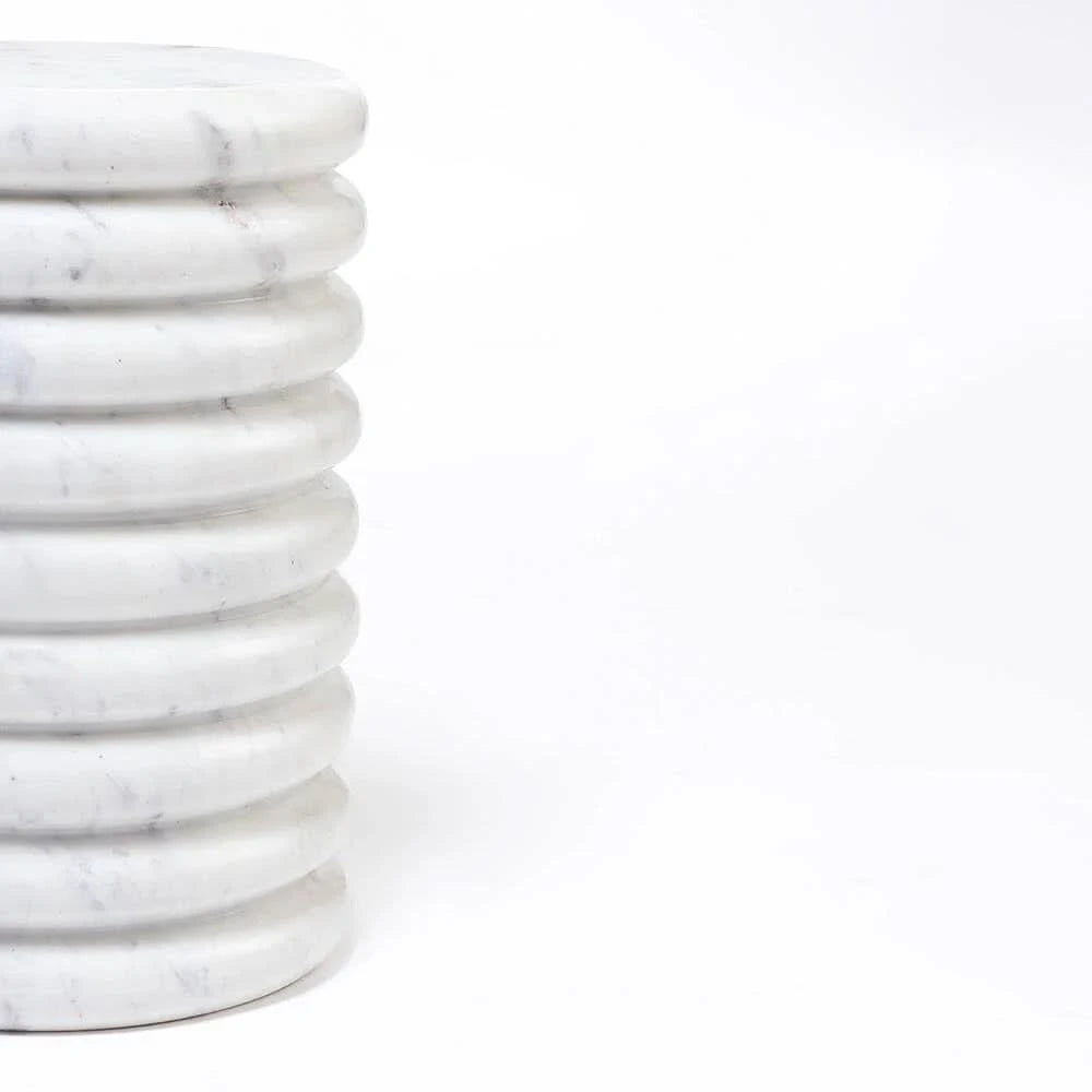 QUASAR SOLID MARBLE SIDE TABLE/LAMP TABLE/ACCENT TABLE - MyChocolateWood