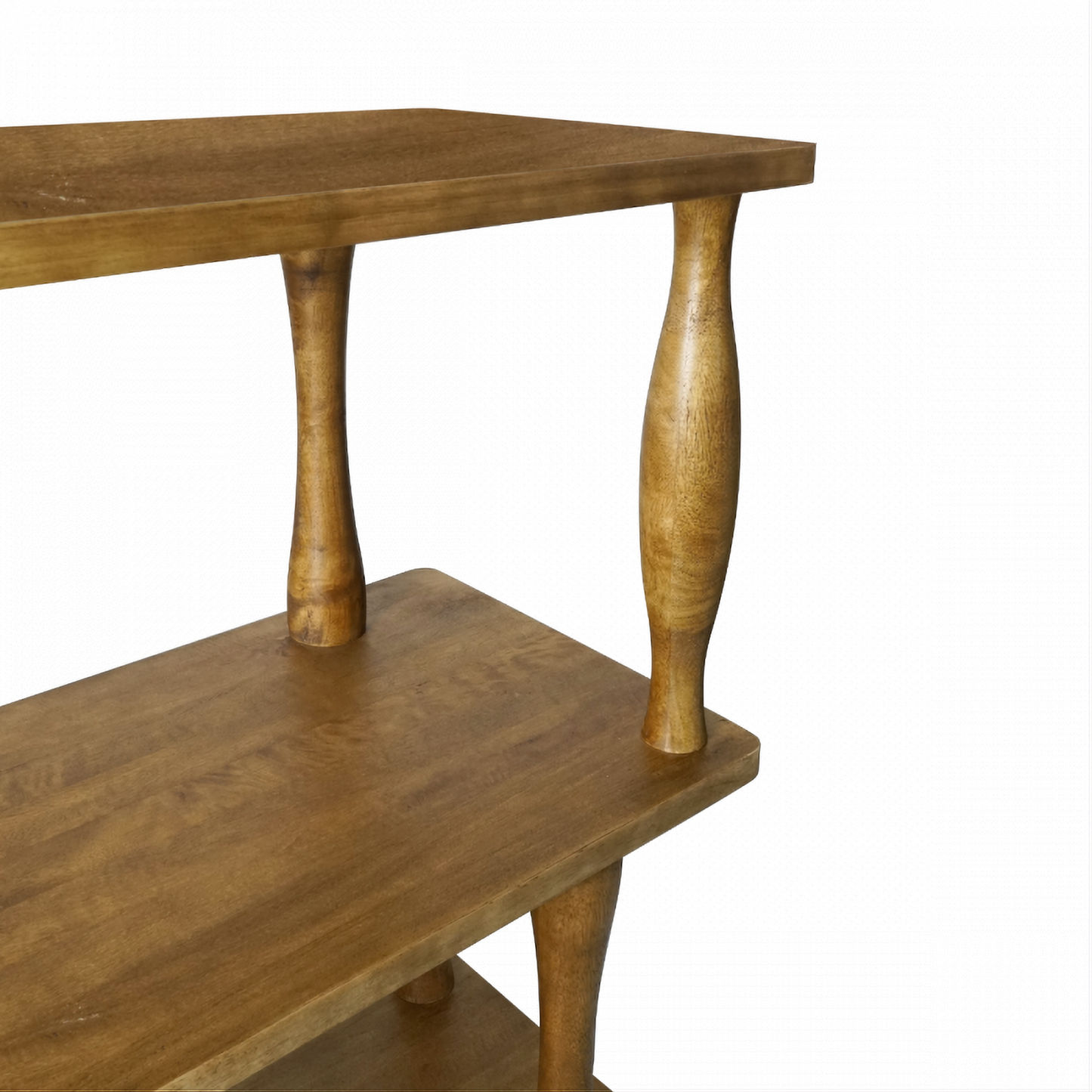 Lupin Mindi Wood Rustic Bookcase 100 x 40 x 177cm in Natural - Chocolate Wood