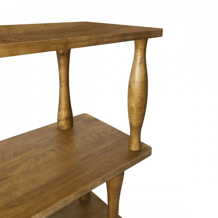 Lupin Mindi Wood Rustic Bookcase 100 x 40 x 177cm in Natural - Chocolate Wood