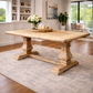 CLIFTON RUSTIC RECYCLED ELM DINING TABLE HAMPTONS STYLE 200CM - NATURAL DRIFTWOOD - MyChocolateWood
