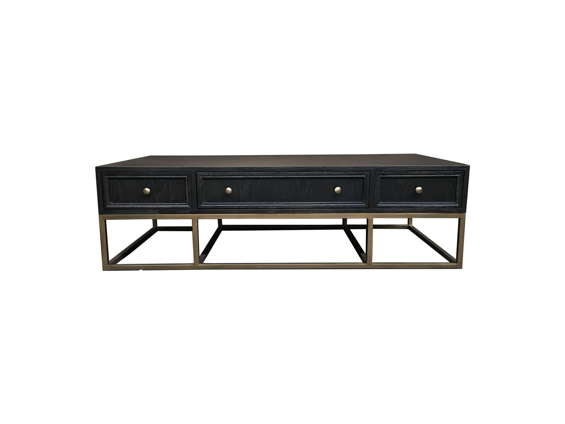 DIMANTA DESIGNER 6-DRAWER BLACK & GOLD COFFEE TABLE - MyChocolateWood