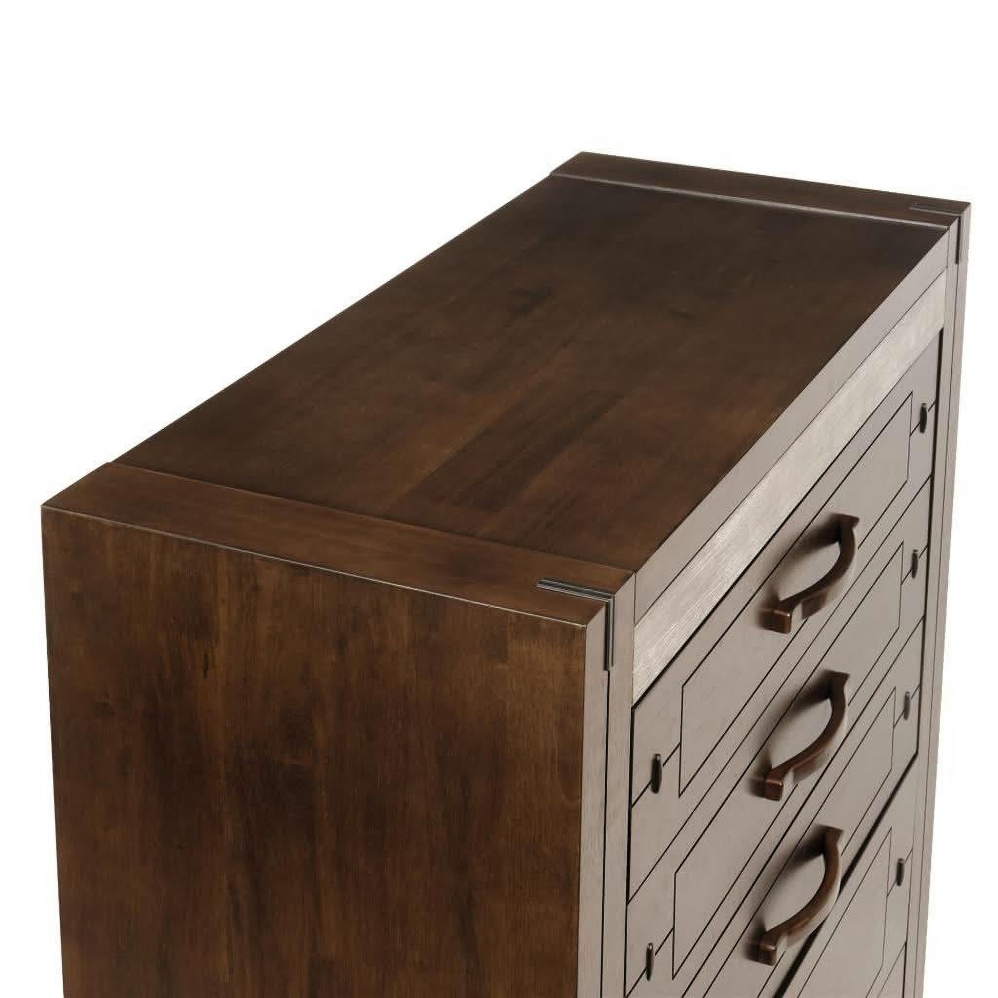Heritage Malaysian Hardwood 5-Drawer Tallboy / Chest of Drawers in Charcoal Grey-MyChocolateWood