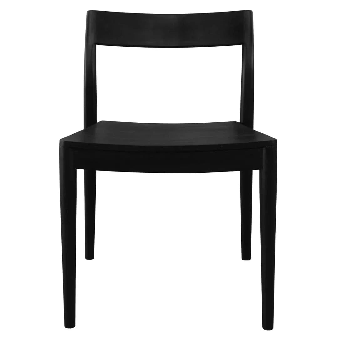 Moller Solid Mahogany Dining Chairs in Black, Set of 2 - Chocolate Wood