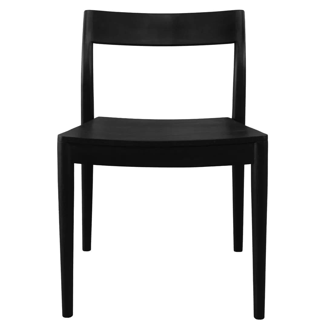 SET OF 2 MOLLER SOLID MAHOGANY DINING CHAIRS BLACK - MyChocolateWood