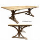 Gibraltar Hampton Style Rectangular Parquetry Dining Table 200cm with Natural Legs - Chocolate Wood
