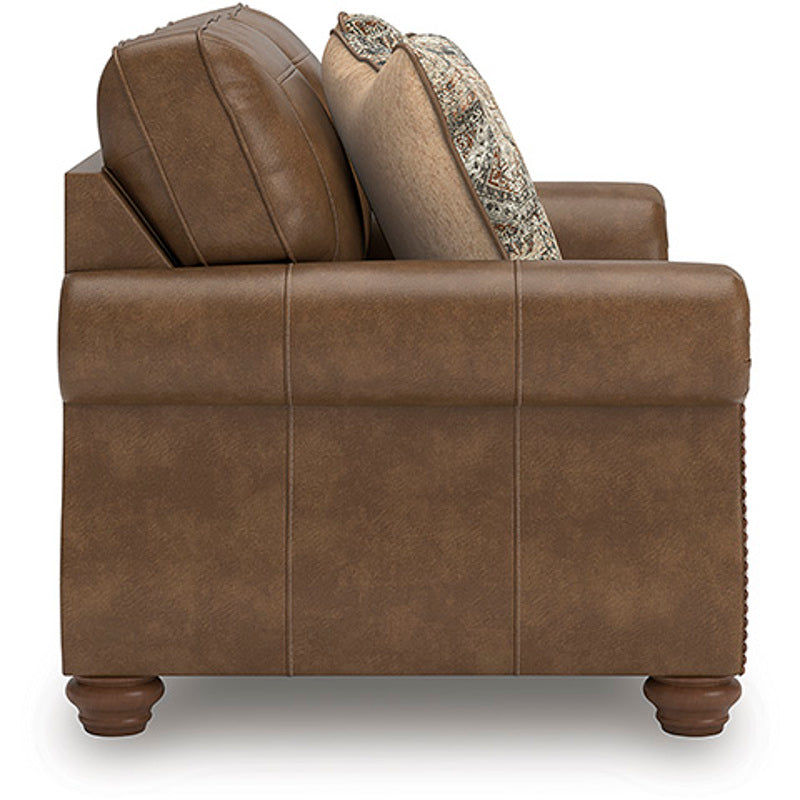 EMBER 2-SEATER FAUX LEATHER SOFA BROWN - MyChocolateWood
