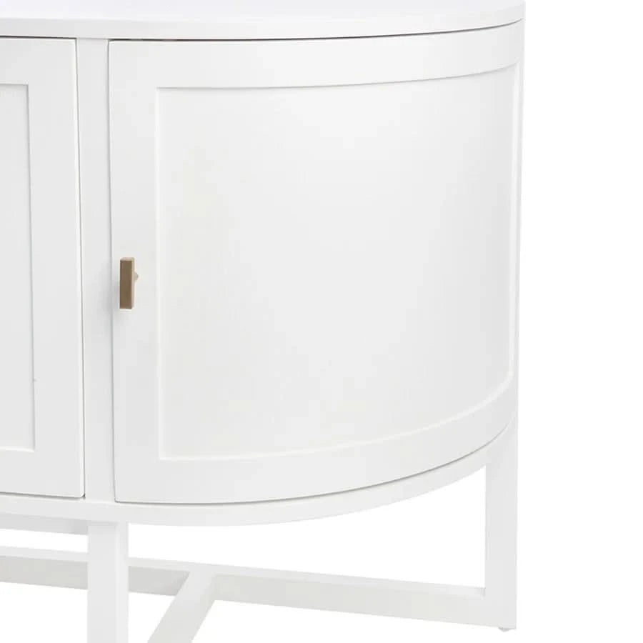 ENNIS 4 DOOR OAK & OAK VENEER BUFFET/SIDEBOARD WHITE - MyChocolateWood