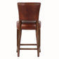 Morang Waxed Leather Counter Stool with Maron Legs