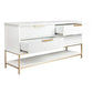 MORETTI 4-DRAWER CHEST OF DRAWERS 170CM SATIN WHITE/GOLD - MyChocolateWood