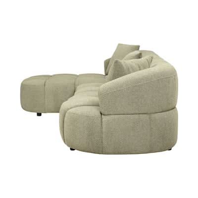 Elvina Fabric 2-Seater Sofa w/ LHF Chaise Pistachio