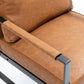 FENNIX ARMCHAIR  ACCENT CHAIR - BLACK FRAME/RICH BROWN PU UPHOLSTERY
