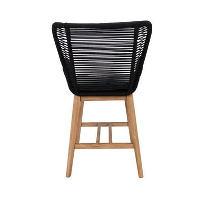 ATHENA EUCALYPTUS TIMBER & ROPE OUTDOOR BAR CHAIR BLACK/NATURAL