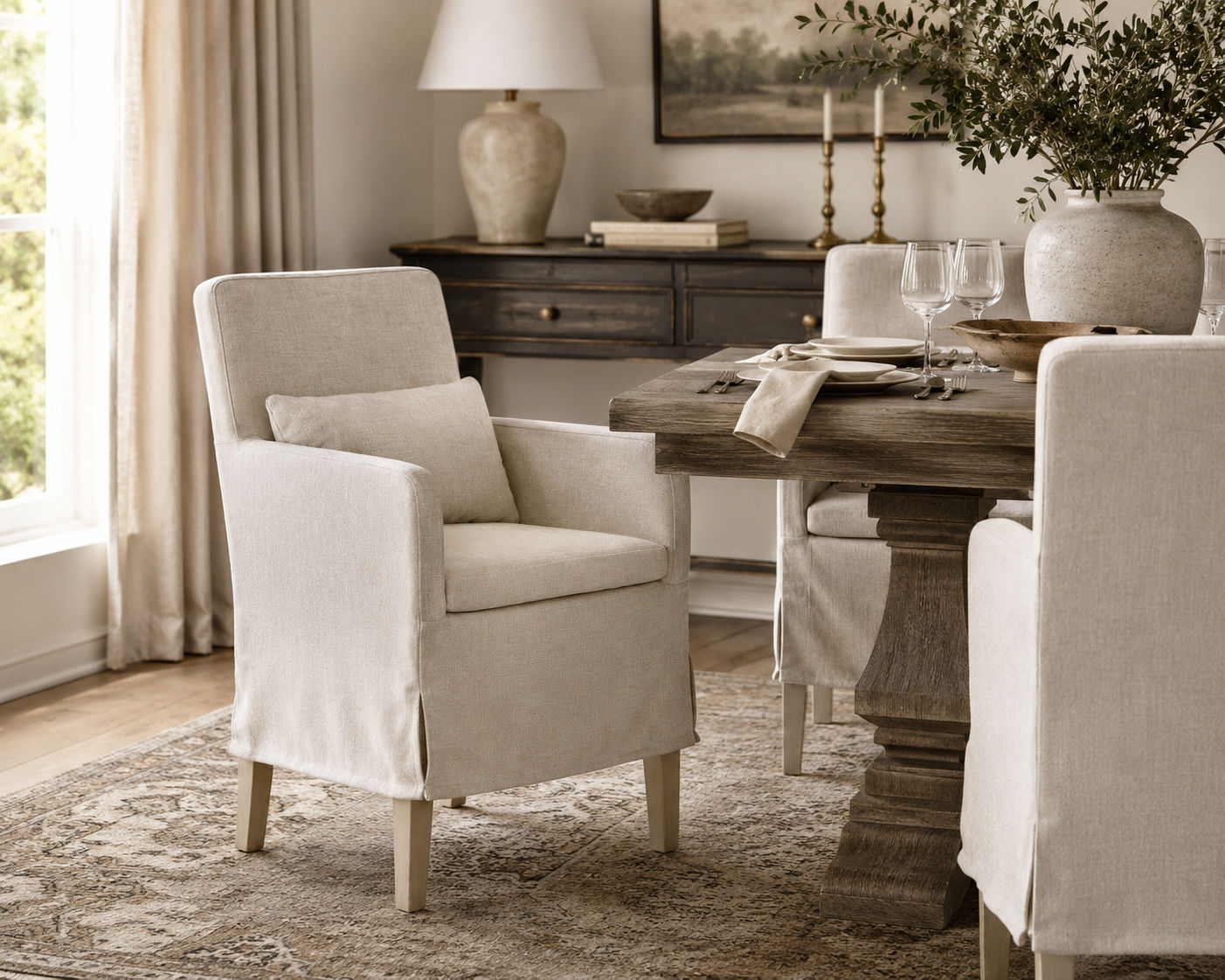 Begona Mahogany Timber Armchair - Natural