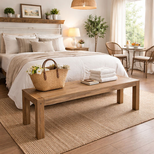 NEW MADRID RUSTIC COUNTRY BENCH RECYCLED ELM WOOD TIMBER FARMHOUSE 175CM - MyChocolateWood