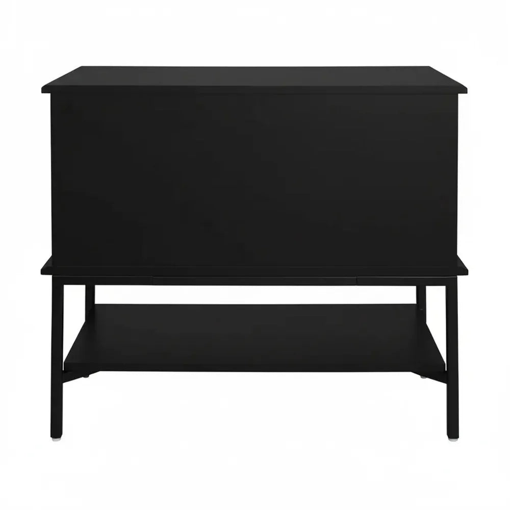 MORETTI 2-DRAWER BEDSIDE TABLE SATIN BLACK LARGE - MyChocolateWood