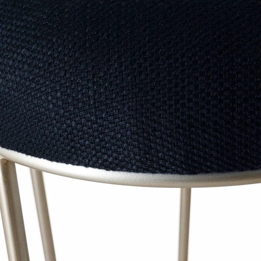 JACE GOLD STEEL BAR STOOL - BLACK LINEN - MyChocolateWood