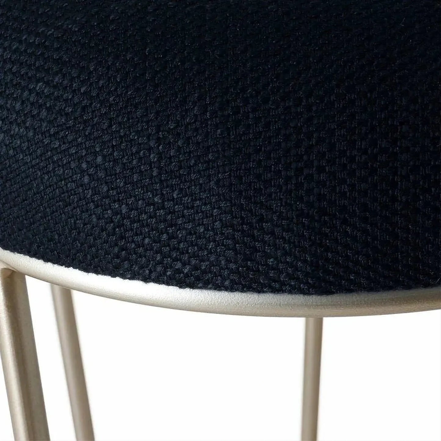 Jace Gold Steel Bar Stool with Black Linen - Chocolate Wood