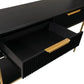MORETTI 2-DRAWER CONSOLE TABLE/HALL TABLE SATIN BLACK  & GOLD SMALL - MyChocolateWood