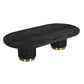 Raven Handmade Solid Mango Column Coffee Table with Gold Accents