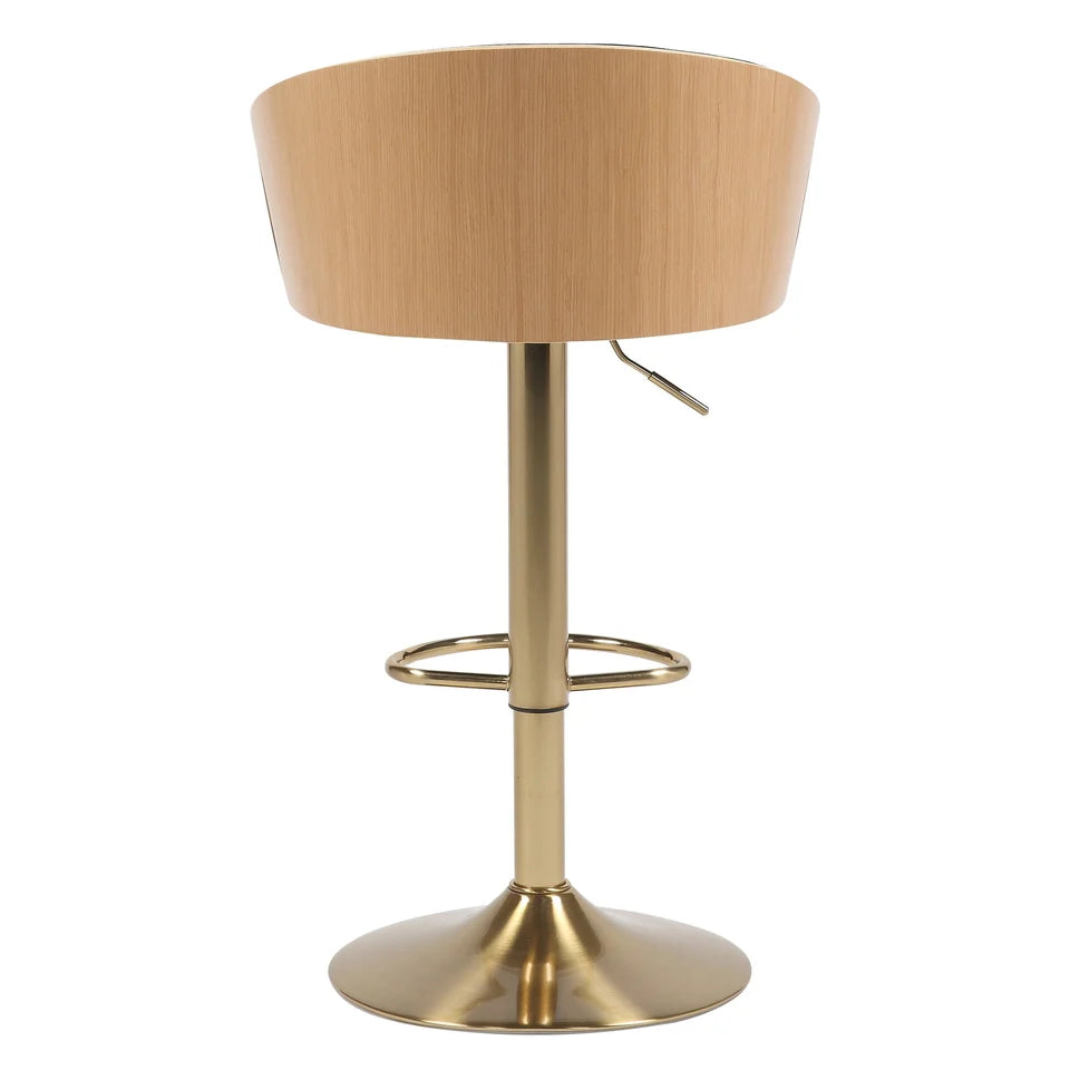 Cilla Gas Lift Swivel Bar Stool Black & Gold
