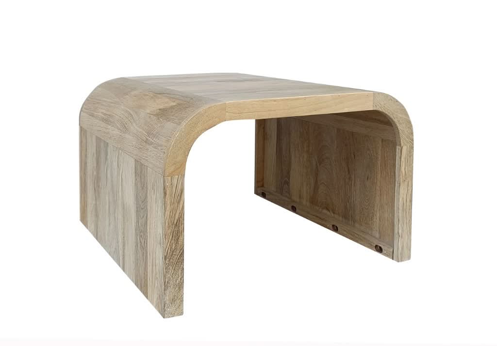 NIVAN  MANGO WOOD SIDE TABLE  OCCASIONAL TABLE NATURAL - MyChocolateWood