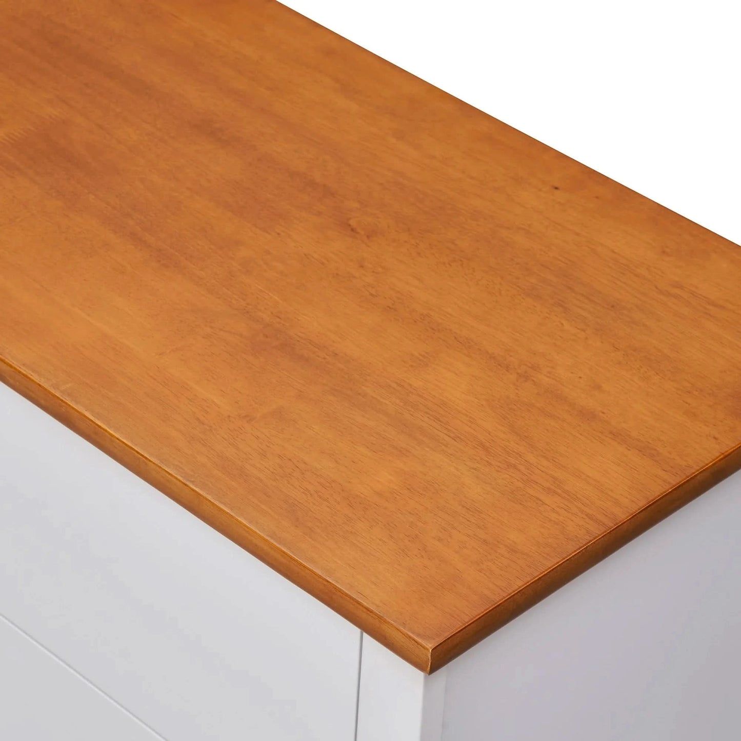 Pippa Rubberwood 4-Drawer Tallboy/Chest of Drawers White/Mid-Brown