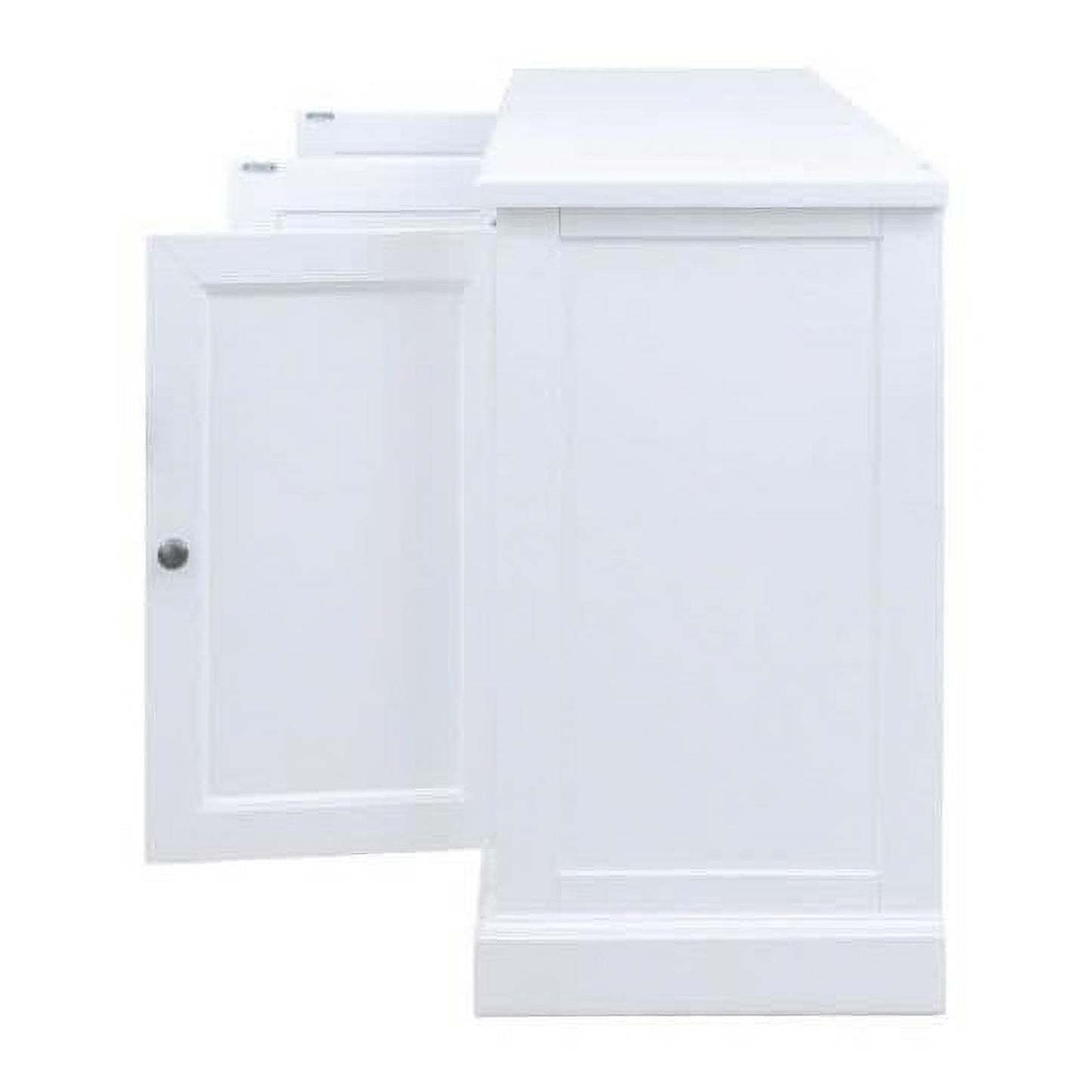 Sherborne acacia wood 4-door buffet sideboard in white with sleek design and sturdy construction by Chocolate Wood.