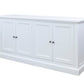BRETTON ACACIA TIMBER 4 DOOR BUFFET/SIDEBOARD WHITE