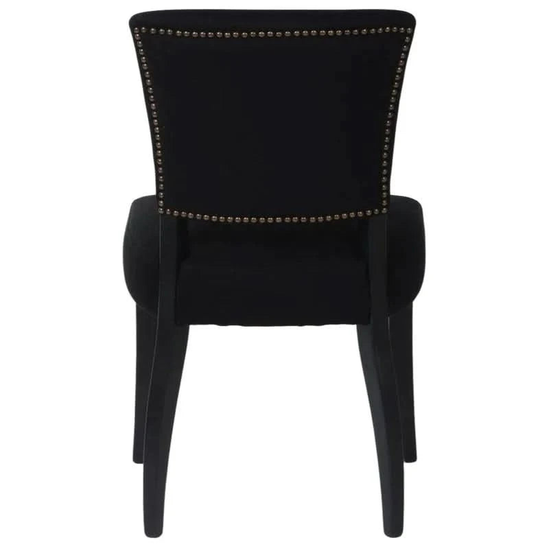 SET OF 2 CAVENDISH LINEN DINING CHAIR BLACK - MyChocolateWood