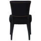 Cavendish Linen Dining Chair in Black, Set of 2 - Chocolate Wood