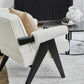 LAYTON WHITE/BLACK BOUCLE ARMCHAIR - MyChocolateWood
