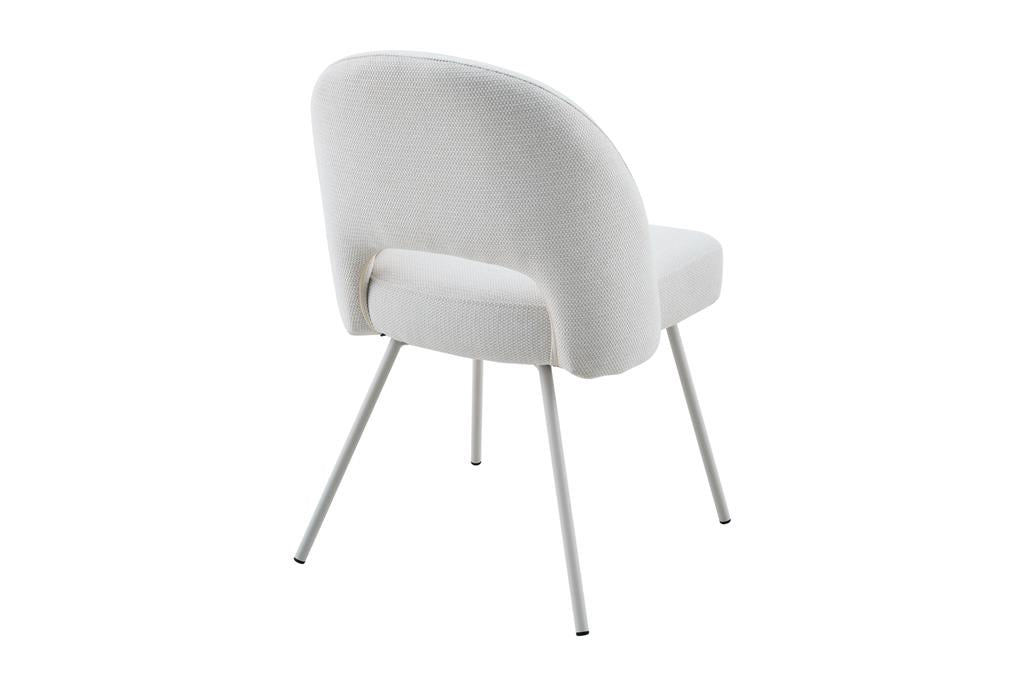 HALIFAX SOLID ACACIA DINING CHAIR FABRIC UPHOLSTERY COASTAL ASH /WHITE