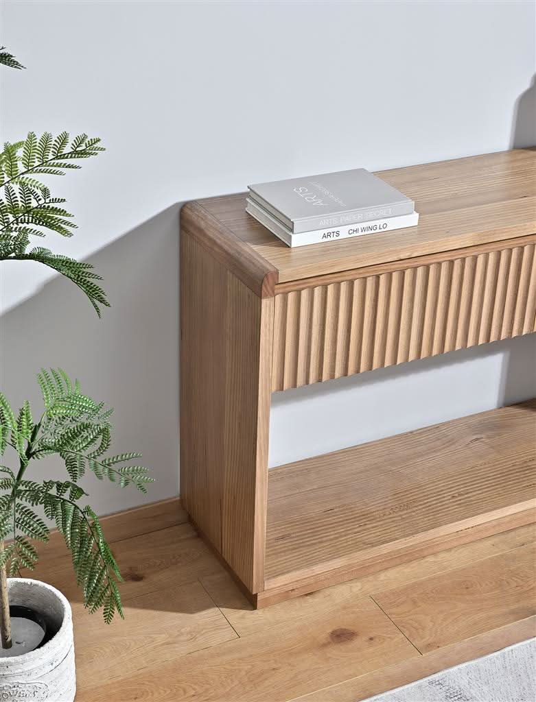 Denby Messmate Timber 2-Drawer Console Table/Hall Table Light Smoke
