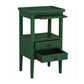 Oatlands Mahogany 2-Drawer 1-Shelf Side Table / Lamp Table / Bedside Table Jade Green