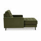 Flavia Fabric 1 seater Chaise - Green Velvet
