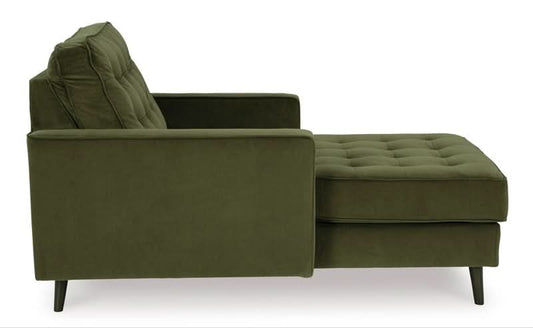 Flavia Fabric 1 seater Chaise - Green Velvet