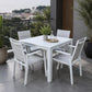 Finnigan 5 pce. Outdoor Aluminium Dining Set in White/Grey