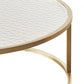 CLAUDIA SET OF 2 ROUND RIPPLED GLASS & GOLD NESTING COFFEE TABLES - MyChocolateWood