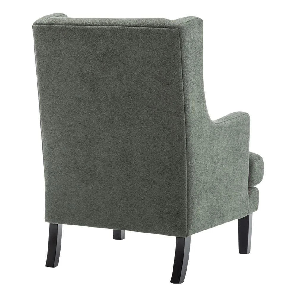 SILAS WINTER MOSS CHENILLE WING BACK ARMCHAIR/OCCASIONAL CHAIR - MyChocolateWood