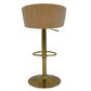 Cilla Gas Lift Swivel Bar Stool Verdant Green with Gold Accents