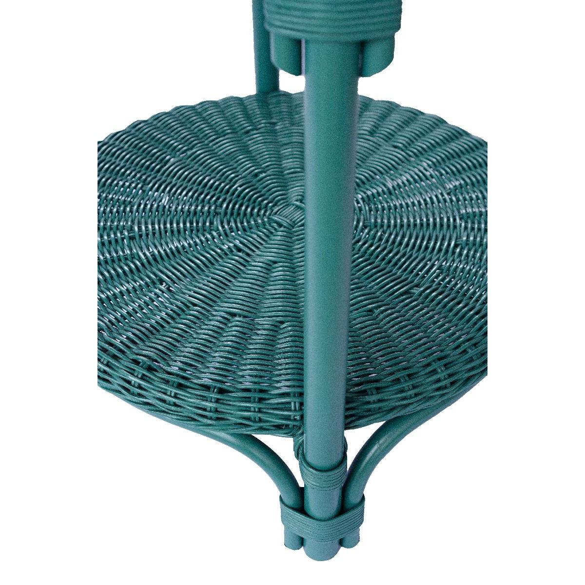 Wenglor Rattan Side Table in Forest Green top