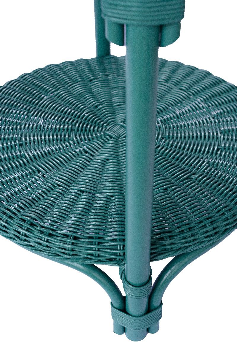 WENGLOR FOREST GREEN RATTAN SIDETABLE - MyChocolateWood