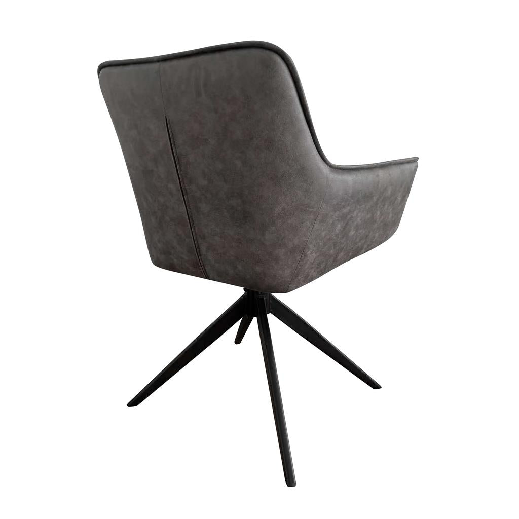 Reece Fabric Swivel Dining Armchair / Accent Chair in Grey