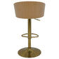 Cilla Gas Lift Swivel Bar Stool Grey with Gold Accents