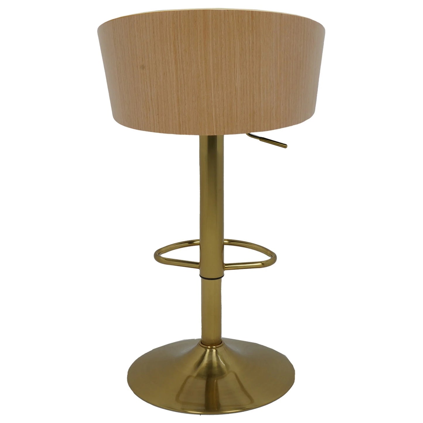 Cilla Gas Lift Swivel Bar Stool Grey with Gold Accents